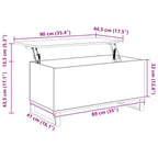 Couchtisch Räuchereiche 90x44,5x45 cm Holzwerkstoff
