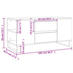 Couchtisch Weiß 102x44,5x50 cm Holzwerkstoff