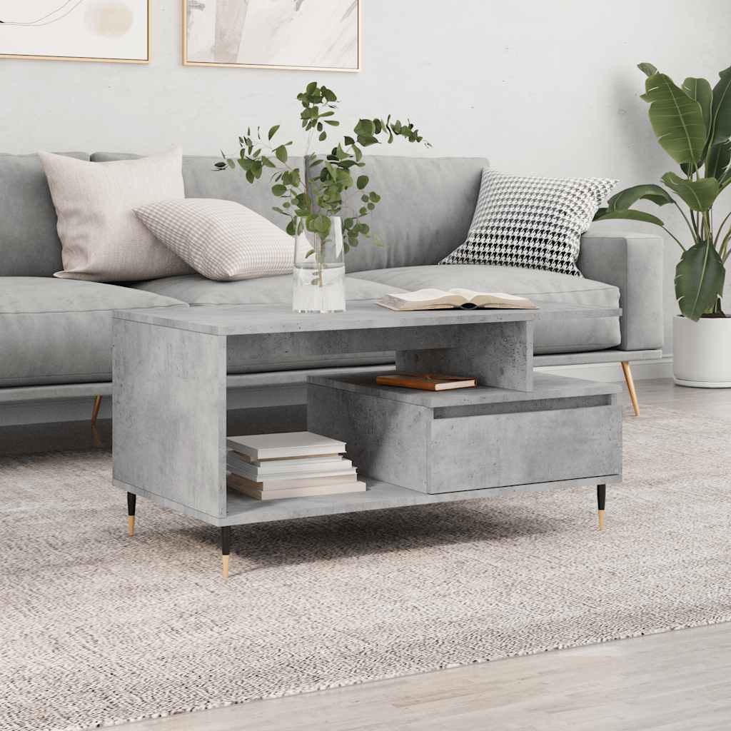 Couchtisch Betongrau 90x49x45 cm Holzwerkstoff