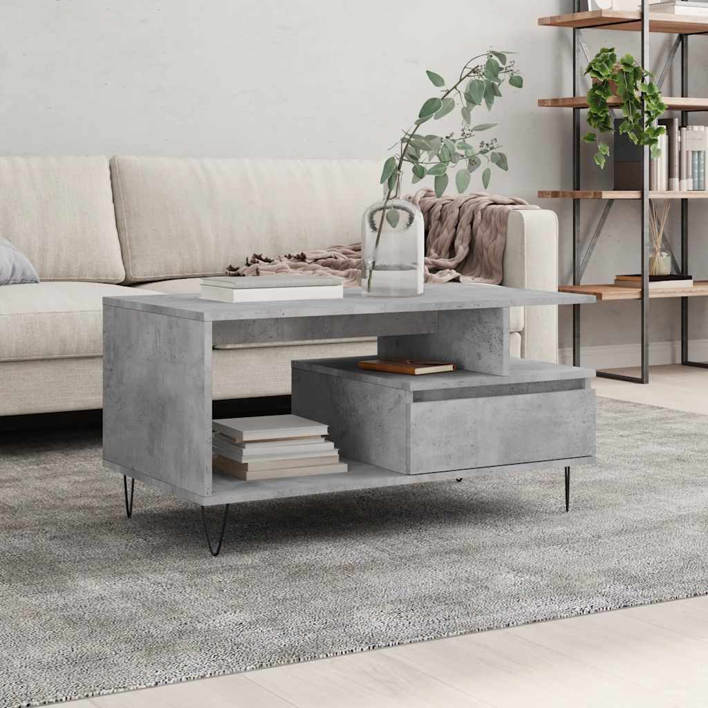 Couchtisch Betongrau 90x49x45 cm Holzwerkstoff