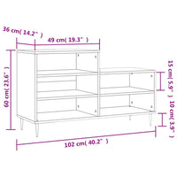 Schuhregal Weiß 102x36x60 cm Holzwerkstoff