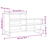 Schuhregal Weiß 102x36x60 cm Holzwerkstoff