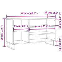 Schuhregal Hochglanz-Weiß 102x36x60 cm Holzwerkstoff