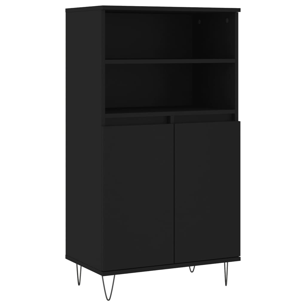 Highboard Schwarz 60x36x110 cm Holzwerkstoff