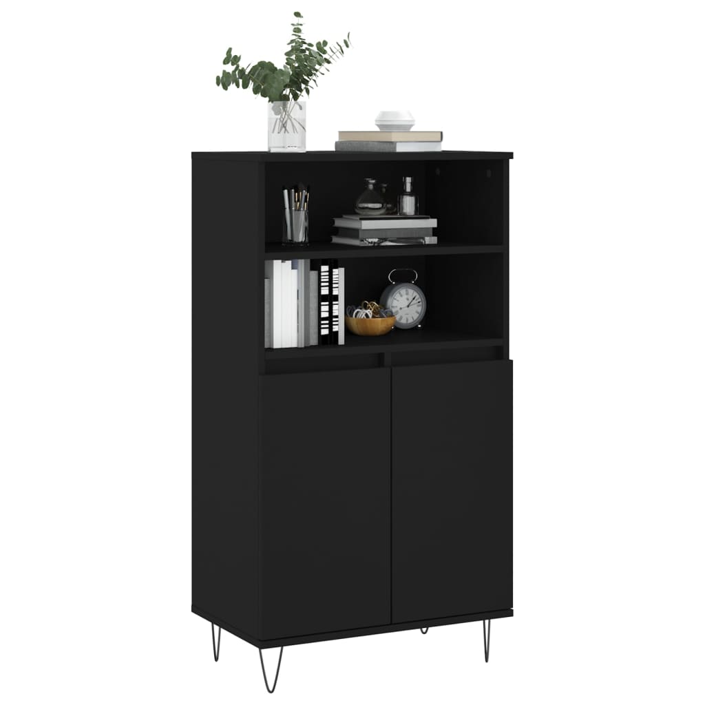 Highboard Schwarz 60x36x110 cm Holzwerkstoff