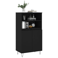 Highboard Schwarz 60x36x110 cm Holzwerkstoff