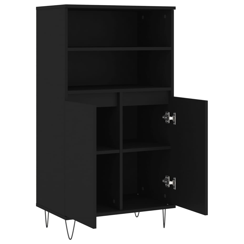 Highboard Schwarz 60x36x110 cm Holzwerkstoff