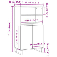 Highboard Sonoma-Eiche 60x36x110 cm Holzwerkstoff