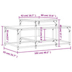 Couchtisch Schwarz 102x60x45 cm Holzwerkstoff