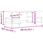 Couchtisch Grau Sonoma 100x50,5x40 cm Holzwerkstoff