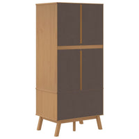 Kleiderschrank OLDEN Grau Braun 76,5x53x172cm Massivholz Kiefer