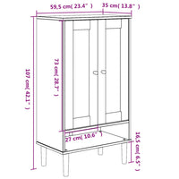 Schuhschrank SENJA Rattan-Optik Weiß 59,5x35x107cm Kiefernholz