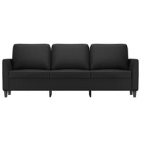 3-Sitzer-Sofa Schwarz 180 cm Kunstleder