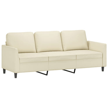 3-Sitzer-Sofa Creme 180 cm Kunstleder