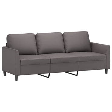 3-Sitzer-Sofa Grau 180 cm Kunstleder