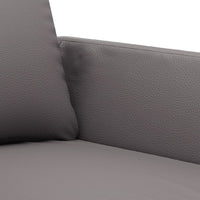 3-Sitzer-Sofa Grau 180 cm Kunstleder