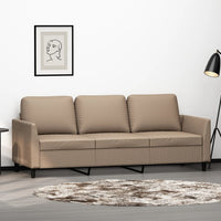 3-Sitzer-Sofa Cappuccino-Braun 180 cm Kunstleder