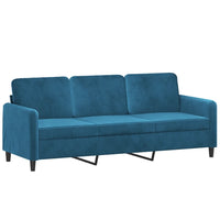 3-Sitzer-Sofa Blau 180 cm Samt