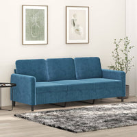 3-Sitzer-Sofa Blau 180 cm Samt