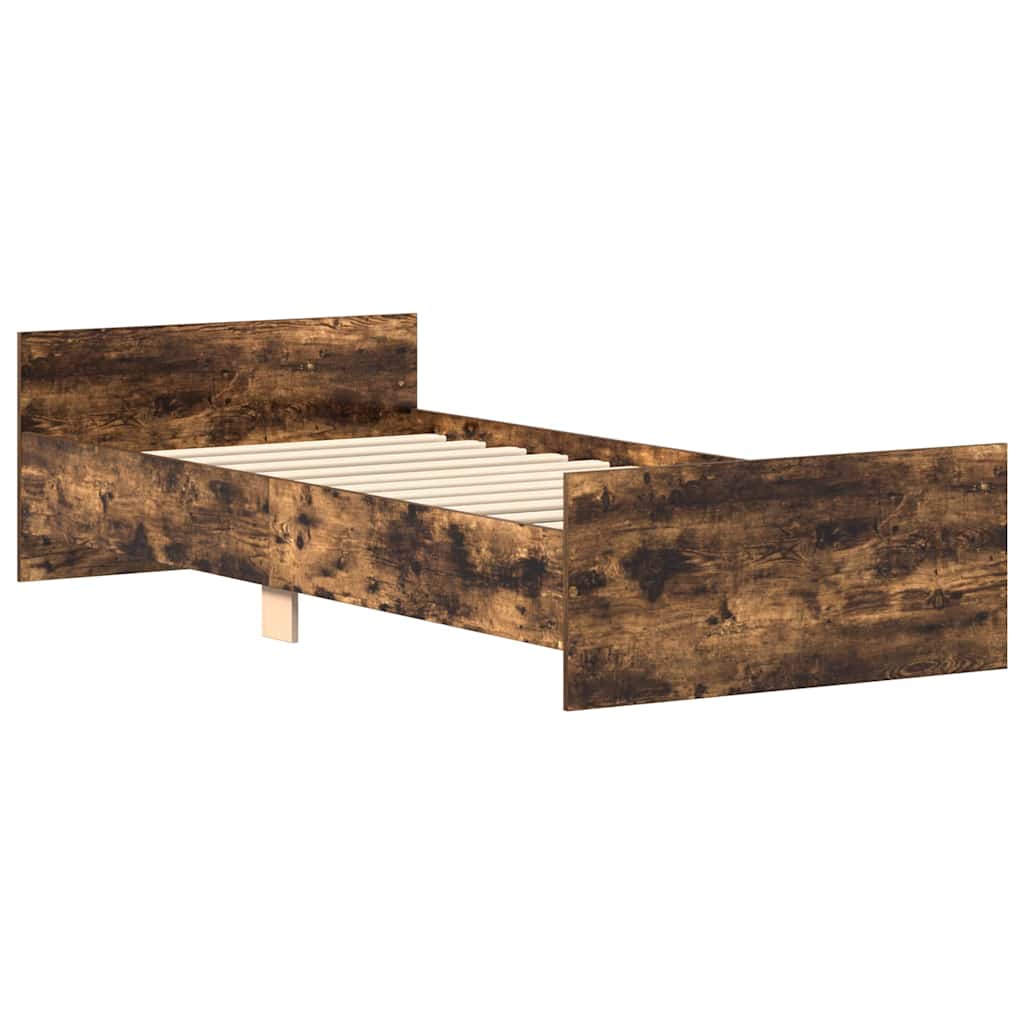 Bettgestell ohne Matratze Räuchereiche 90x200 cm Holzwerkstoff