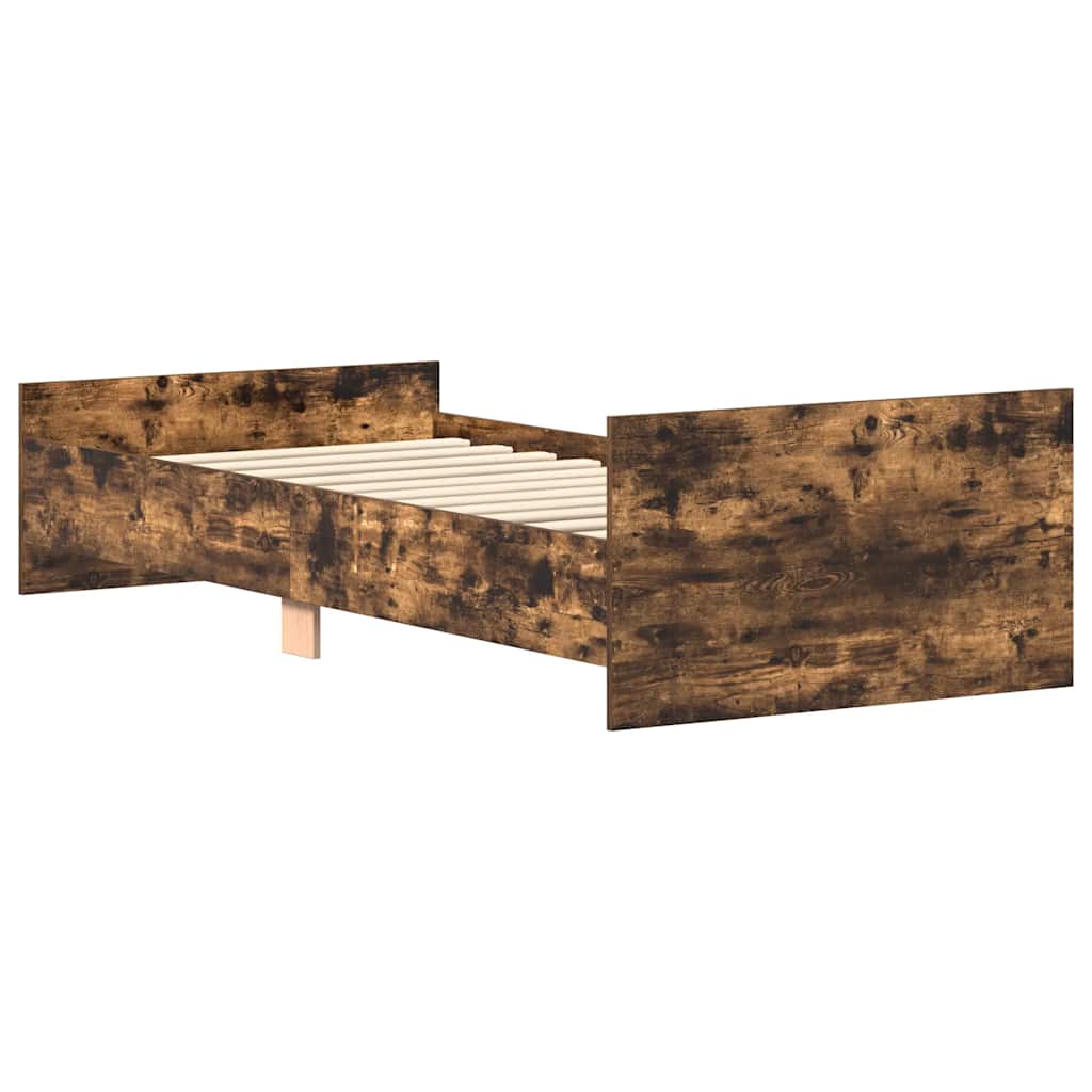 Bettgestell ohne Matratze Räuchereiche 90x200 cm Holzwerkstoff