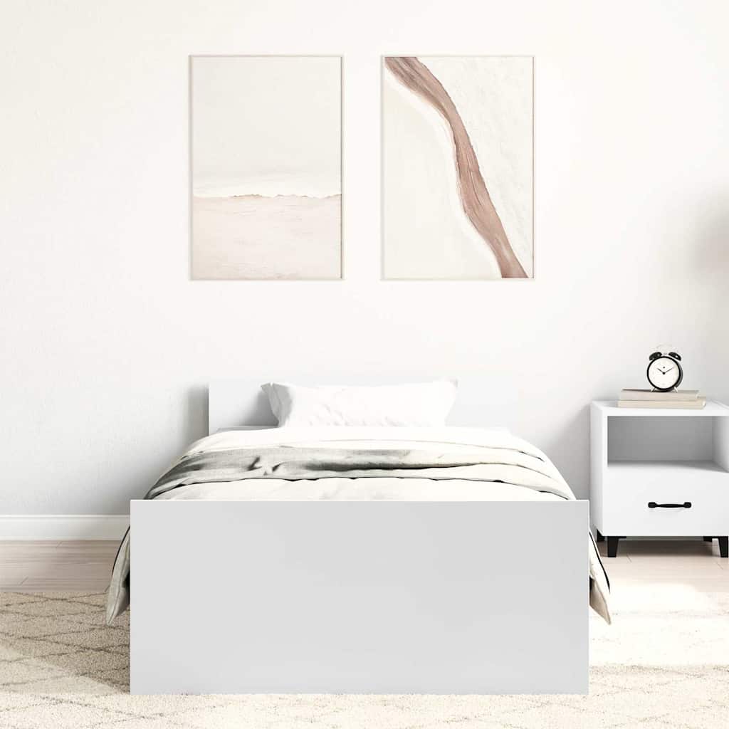Bettgestell Weiß 100x200 cm Holzwerkstoff