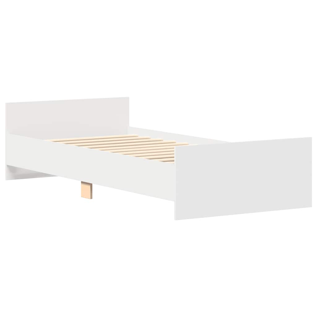 Bettgestell Weiß 100x200 cm Holzwerkstoff