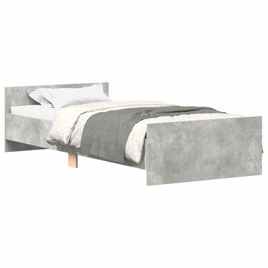 Bettgestell Betongrau 90x190 cm Holzwerkstoff