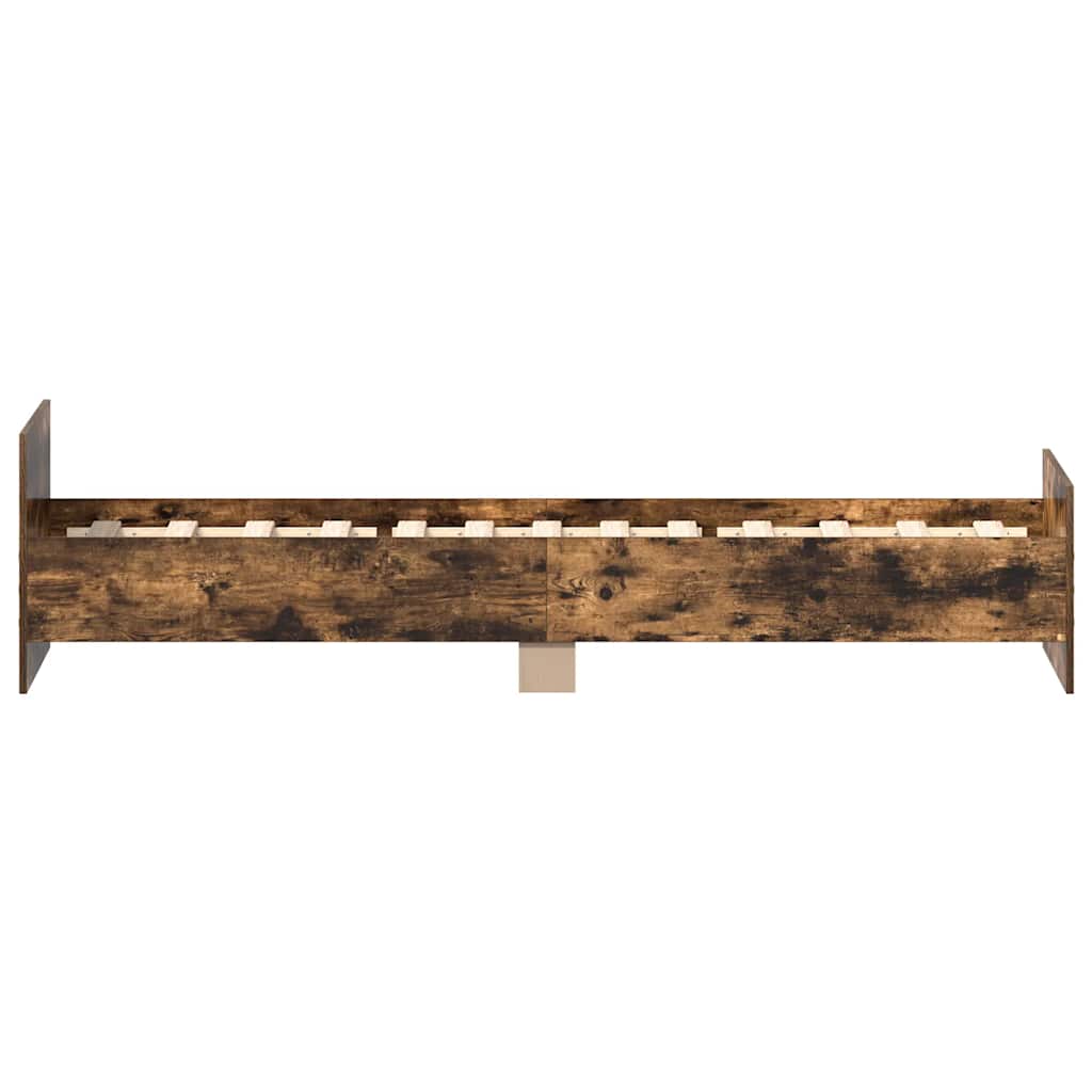 Bettgestell ohne Matratze Räuchereiche 90x190 cm Holzwerkstoff