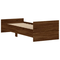 Bettgestell ohne Matratze Braun Eiche 75x190 cm Holzwerkstoff