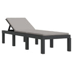 3-tlg. Garten-Lounge-Set mit Kissen Anthrazit PP