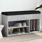 Schuhbank Betongrau 82x32x45,5 cm Holzwerkstoff
