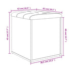 Sitzbank mit Stauraum Betongrau 42x42x45 cm Holzwerkstoff