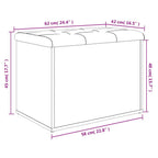 Sitzbank mit Stauraum Betongrau 62x42x45 cm Holzwerkstoff