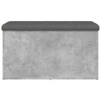 Sitzbank mit Stauraum Betongrau 82x42x45 cm Holzwerkstoff