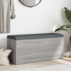 Sitzbank mit Stauraum Grau Sonoma 102x42x45 cm Holzwerkstoff