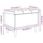 Sitzbank mit Stauraum Betongrau 62x42x46 cm Holzwerkstoff