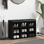 Schuhbank Schwarz 82x32x50 cm Holzwerkstoff