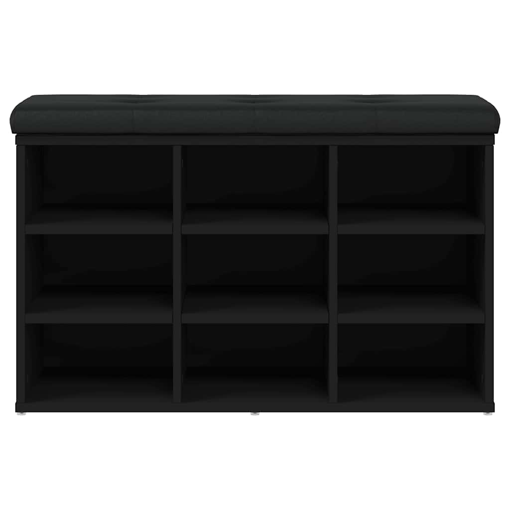 Schuhbank Schwarz 82x32x50 cm Holzwerkstoff