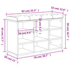 Schuhbank Sonoma-Eiche 82 x 32 x 50 cm Holzwerkstoff