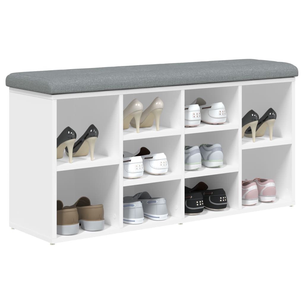 Schuhbank Weiß 102 x 32 x 50 cm Holzwerkstoff