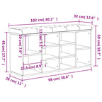 Schuhbank Weiß 102 x 32 x 50 cm Holzwerkstoff