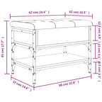 Schuhbank Braun Eichen-Optik 62x42x45 cm Holzwerkstoff
