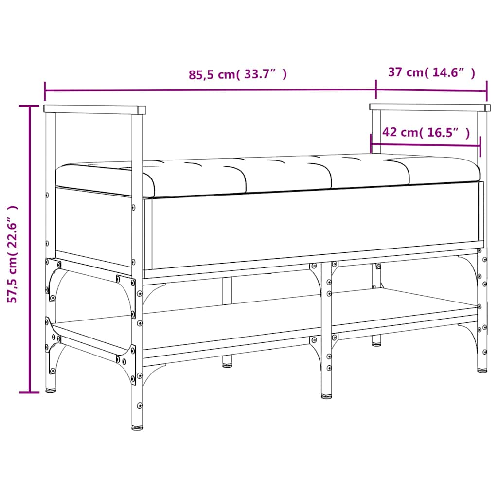Schuhbank Braun Eichen-Optik 85,5x42x57,5 cm Holzwerkstoff
