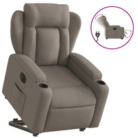 Relaxsessel mit Aufstehhilfe Elektrisch Taupe Stoff