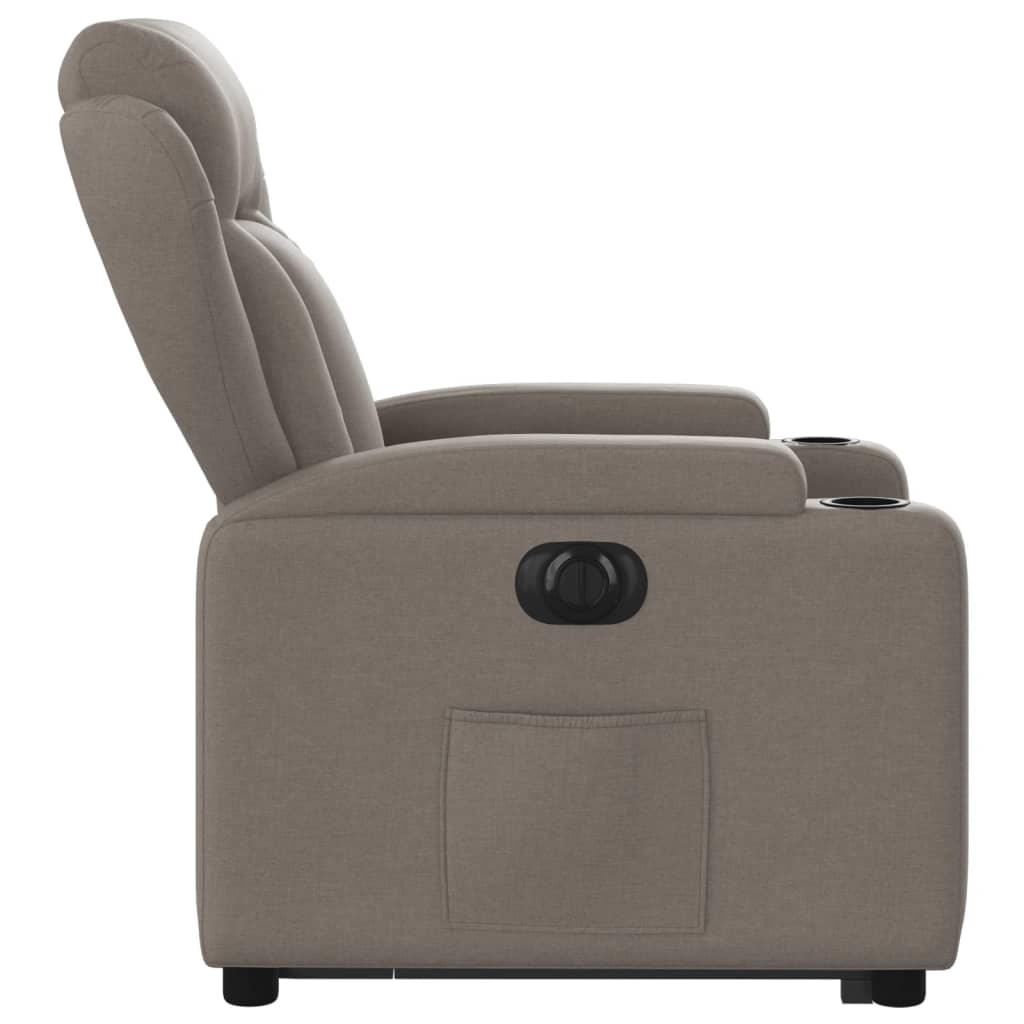 Relaxsessel mit Aufstehhilfe Elektrisch Taupe Stoff