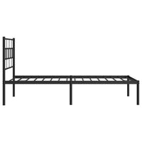 Bettgestell mit Kopfteil Metall Schwarz 107x203 cm