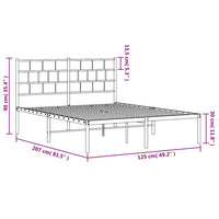 Bettgestell mit Kopfteil Metall Schwarz 120x200 cm