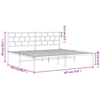 Bettgestell mit Kopfteil Metall Schwarz 183x213 cm