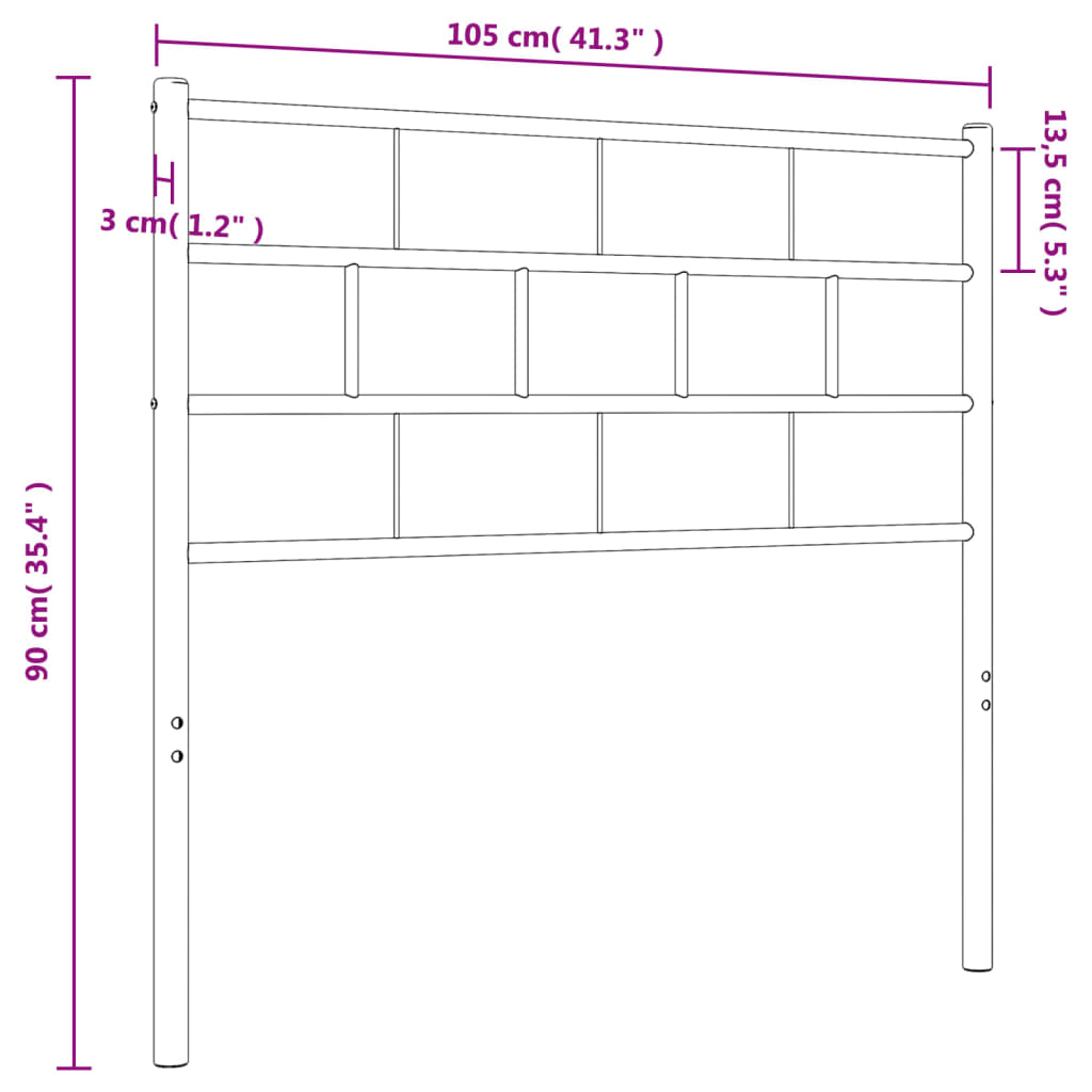 Kopfteil Metall Weiß 100 cm